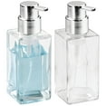 thumbnail image 1 of mDesign Glass Refillable Foaming Soap Dispenser Pump, 2 Pack - Clear/Chrome, 1 of 9
