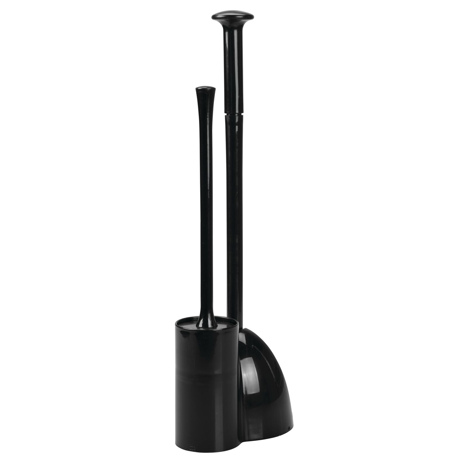 mDesign Hidden Plunger and Brush Set for Toilet Bowl - Black
