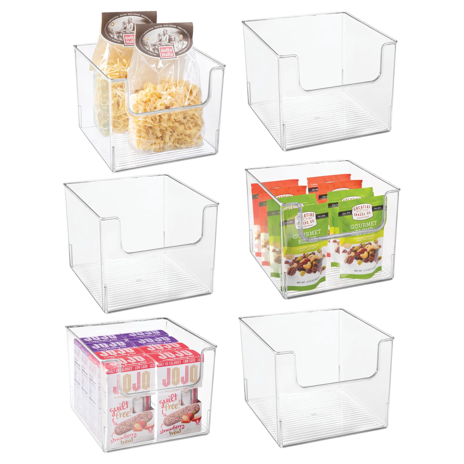 mDesign Kitchen Pantry and Cabinet Plastic Storage Organizer Bin with ...