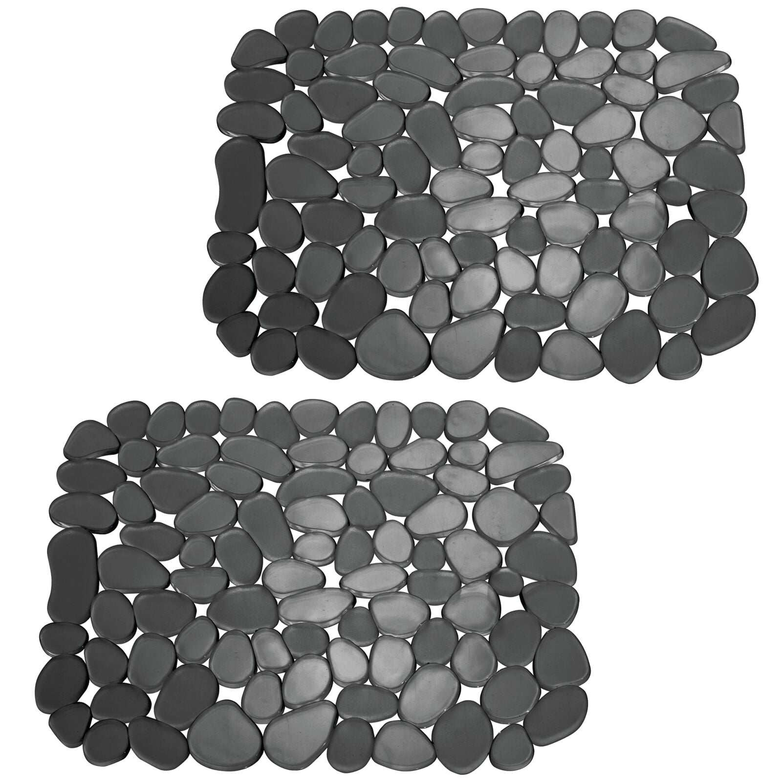 mDesign Kitchen Sink Protector Mat Pebble Design Small, 2 Pack