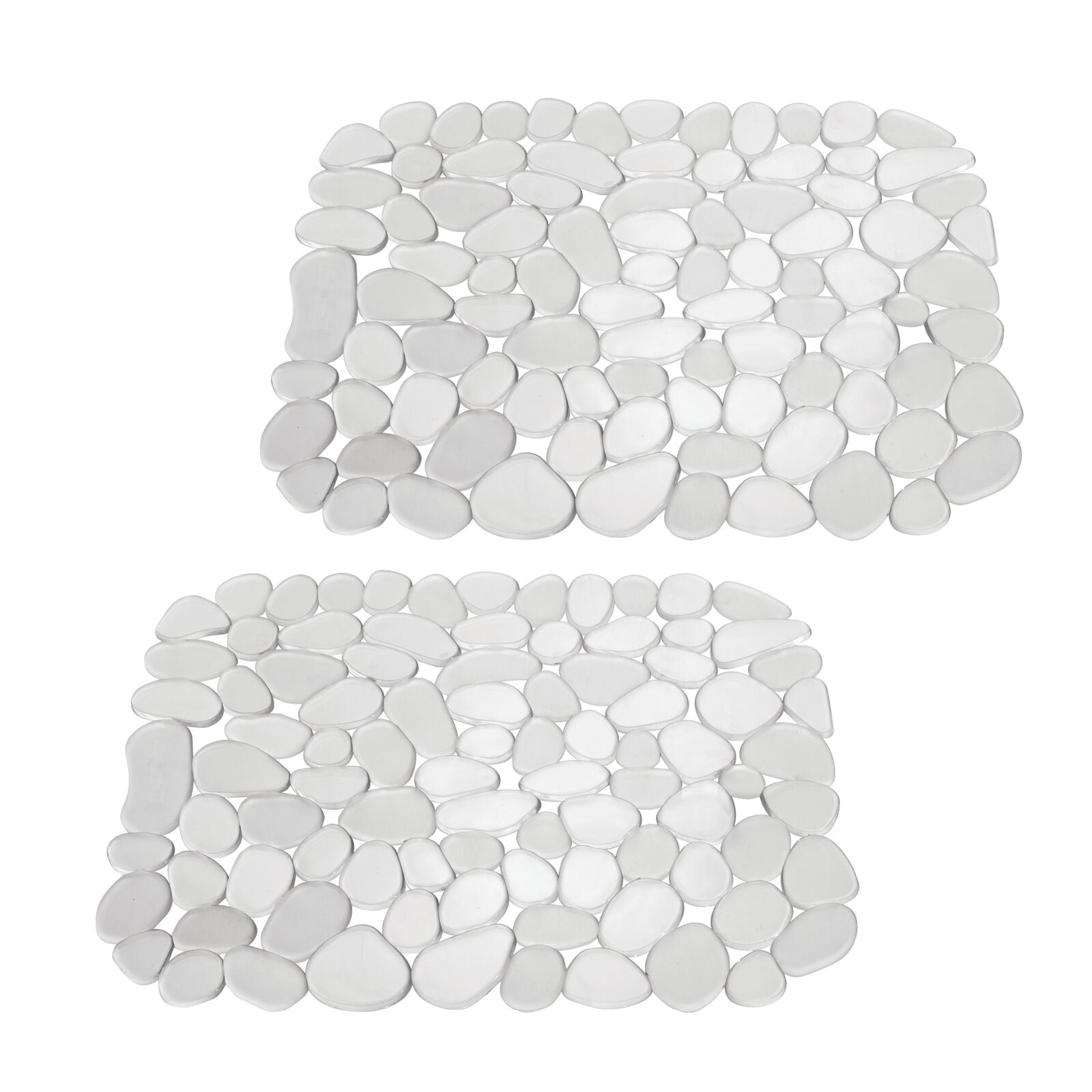 mDesign Kitchen Sink Protector Mat Pebble Design Small, 2 Pack