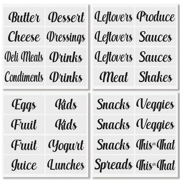 mDesign Labels for Kitchen Storage/Organizing, Includes 32 Labels, Clear/Black