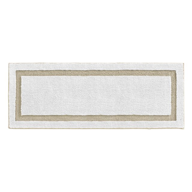 mDesign Large Bath Mat Runner NonSkid Bathroom Runner Rug Pure White/Linen