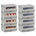 thumbnail image 1 of mDesign Large Fabric Closet Shoe Storage Box, 8 Pack, Gray, 1 of 9