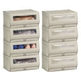 thumbnail image 1 of mDesign Large Fabric Closet Shoe Storage Box, 8 Pack, Linen/Tan, 1 of 9