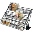 thumbnail image 1 of mDesign Large Metal 3-Tier Pull Down Spice Rack, Storage Shelf Organizer - Black, 1 of 8