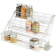 thumbnail image 1 of mDesign Large Metal 3-Tier Pull Down Spice Rack, Storage Shelf Organizer - Satin, 1 of 9