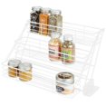 thumbnail image 1 of mDesign Large Metal 3-Tier Pull Down Spice Rack, Storage Shelf Organizer - White, 1 of 7