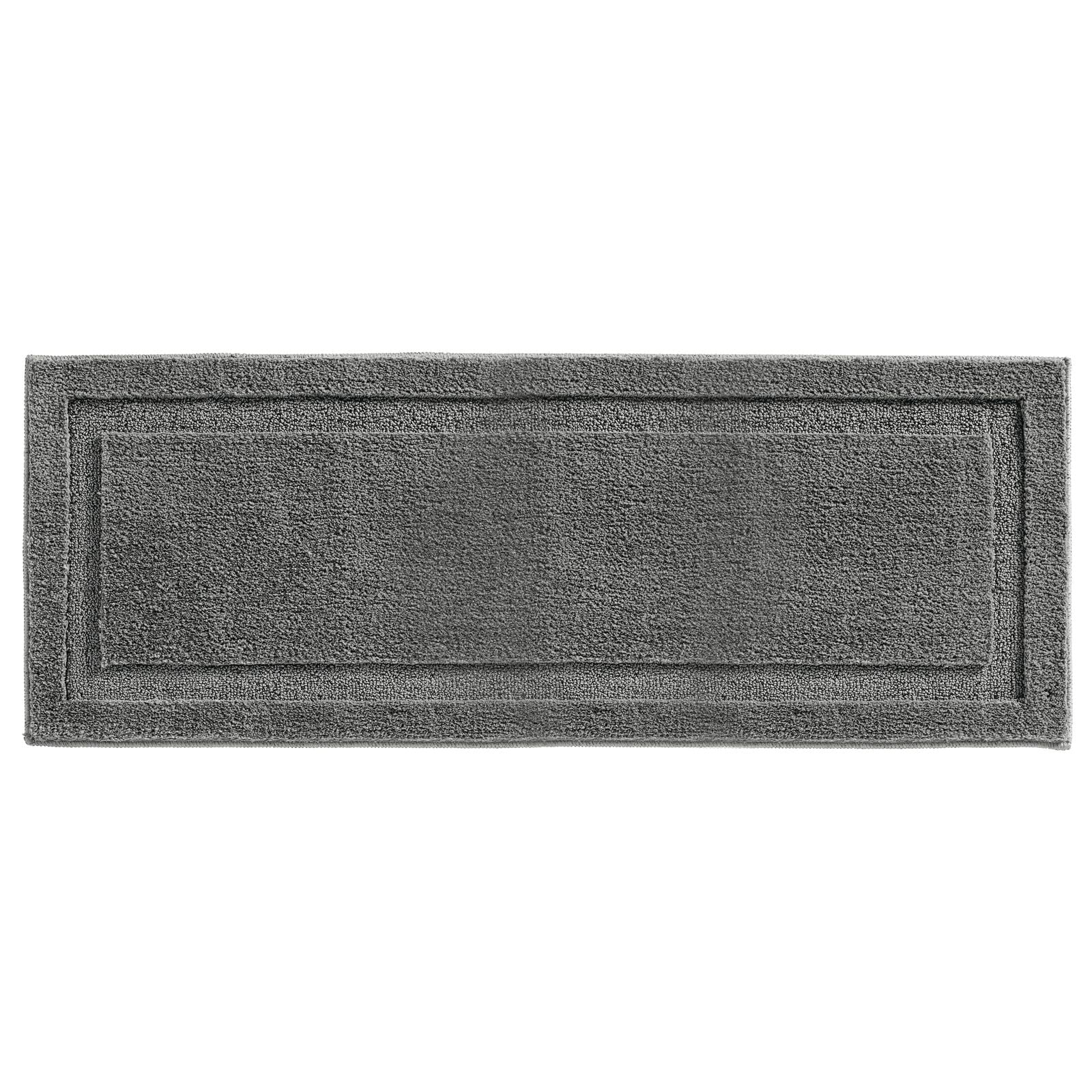Charcoal Gray Microfiber Non-Skid Bathroom Runner Rug