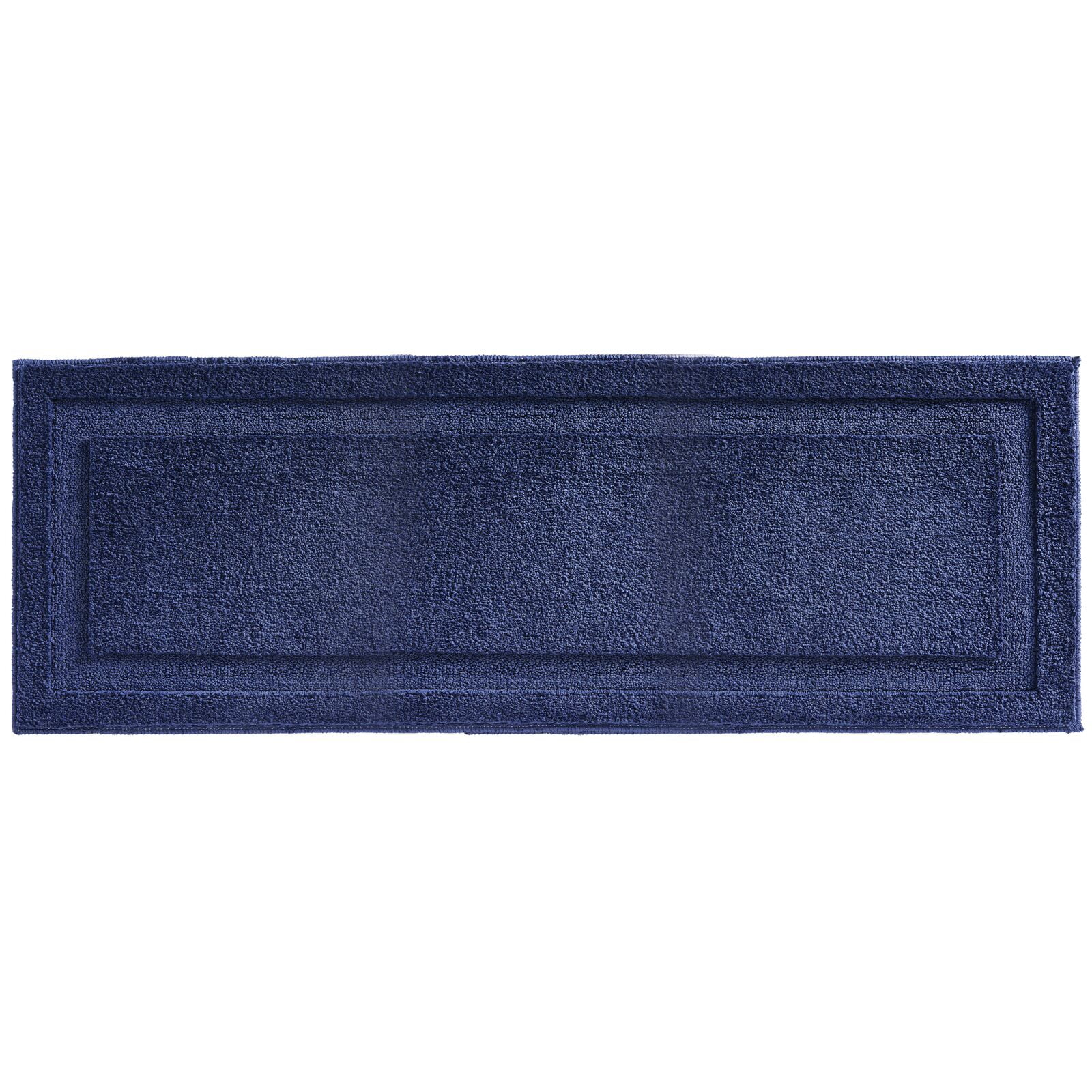 mDesign Large Modern Bath Mat Runner - Non-Skid Bathroom Runner Rug - Water Blue