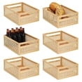 thumbnail image 1 of mDesign Large Natural Cane Kitchen Storage Bin with Handles, 6 Pack, Natural, 1 of 8