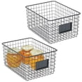 thumbnail image 1 of mDesign Large Steel Kitchen Organizer Basket - Label Slot, 2 Pack, Matte Black, 1 of 9