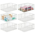 thumbnail image 1 of mDesign Large Steel Metal Kitchen Organizer Basket with Handles, 6 Pack, White, 1 of 9