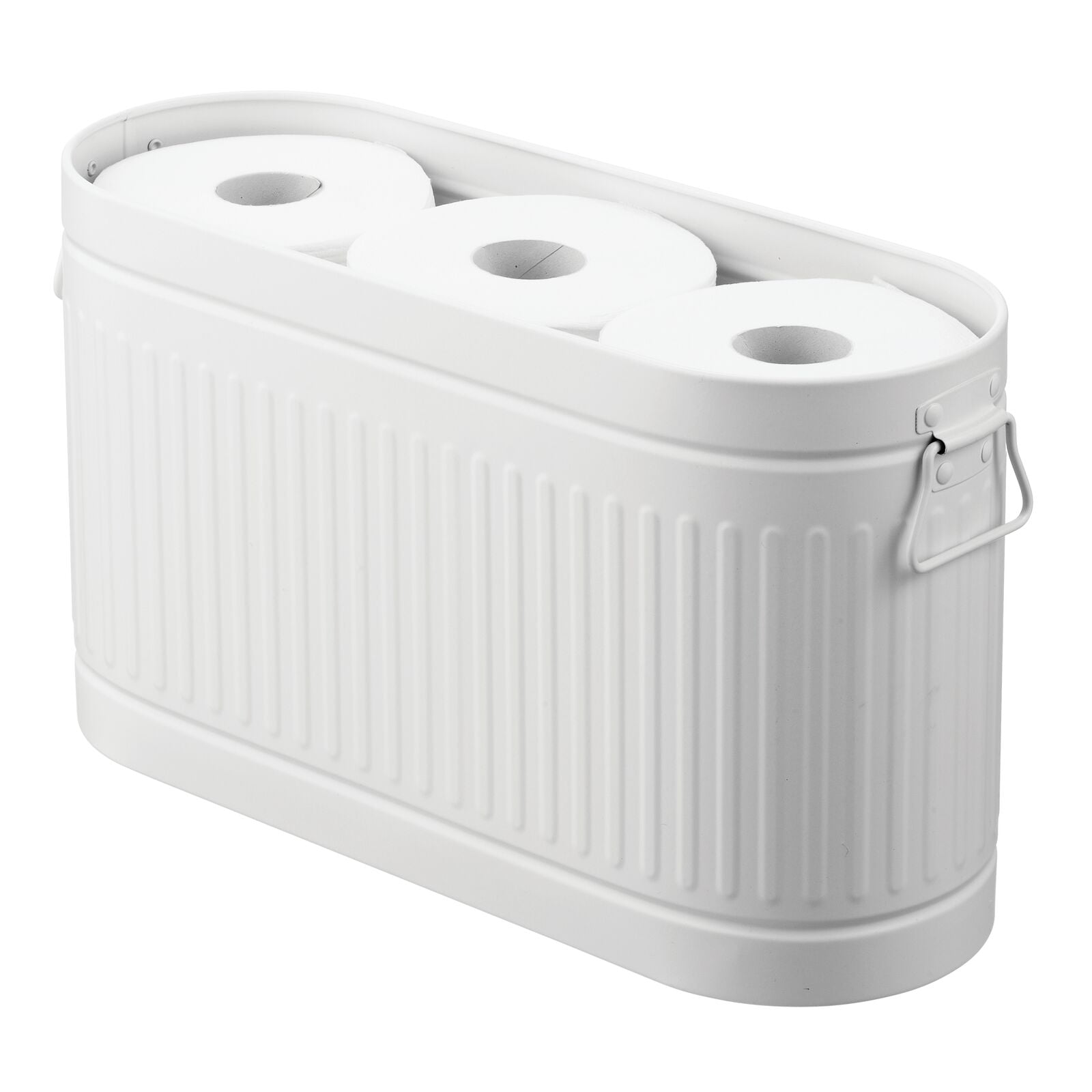 mDesign Large Steel Toilet Paper 6-Roll Bathroom Organizer Bin Box ...