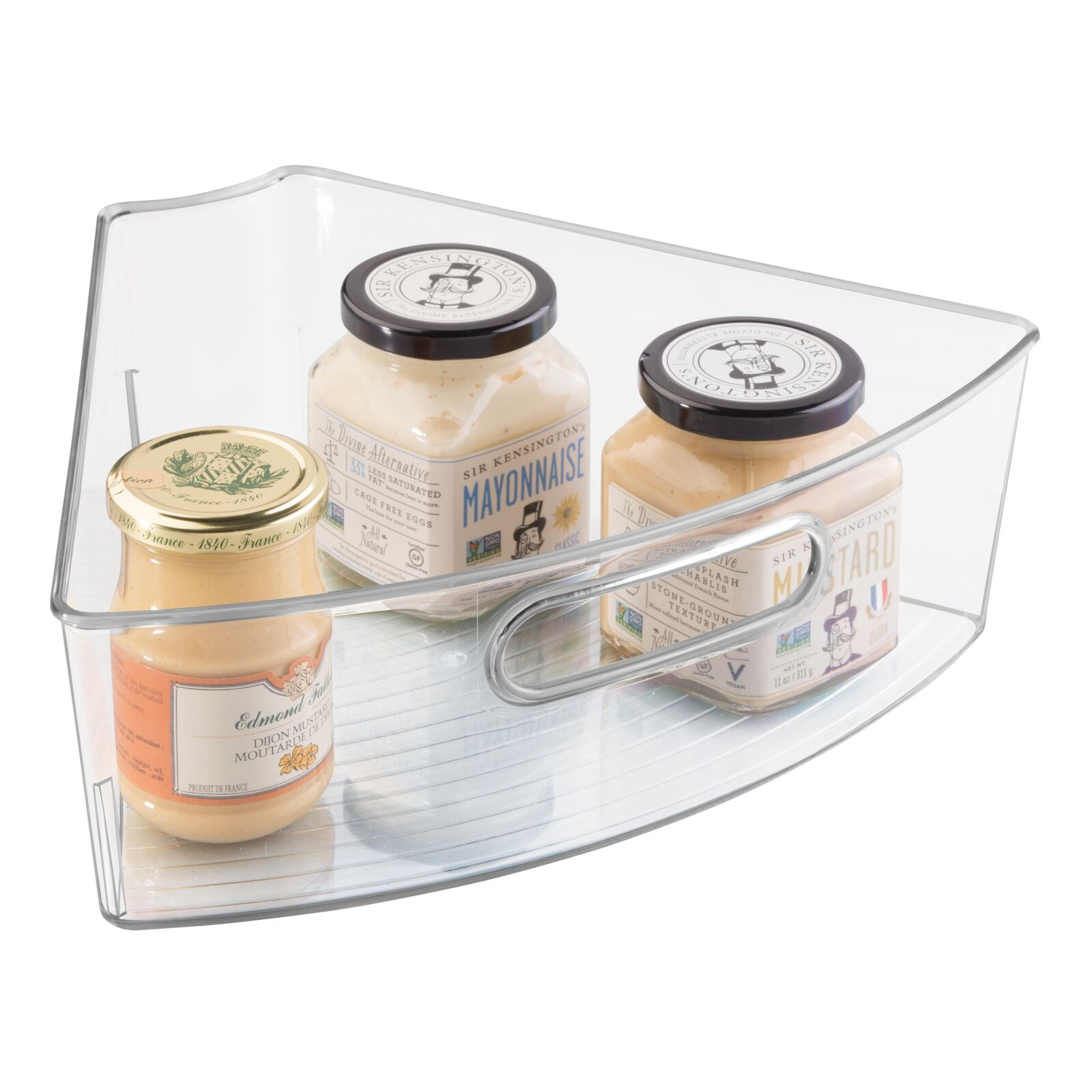 mDesign Lazy Susan Kitchen Food Storage Organizer Bin, 1/6 Wedge