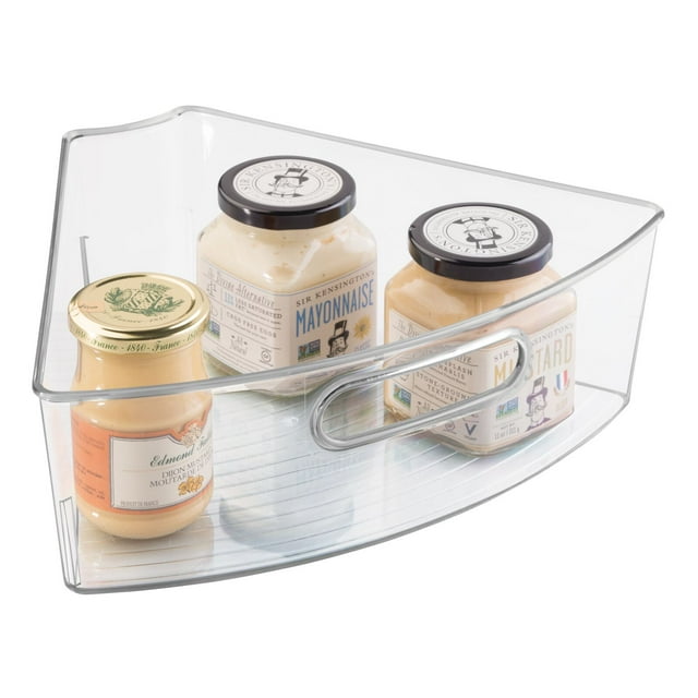 mDesign Lazy Susan Kitchen Food Storage Organizer Bin, 1/6 Wedge