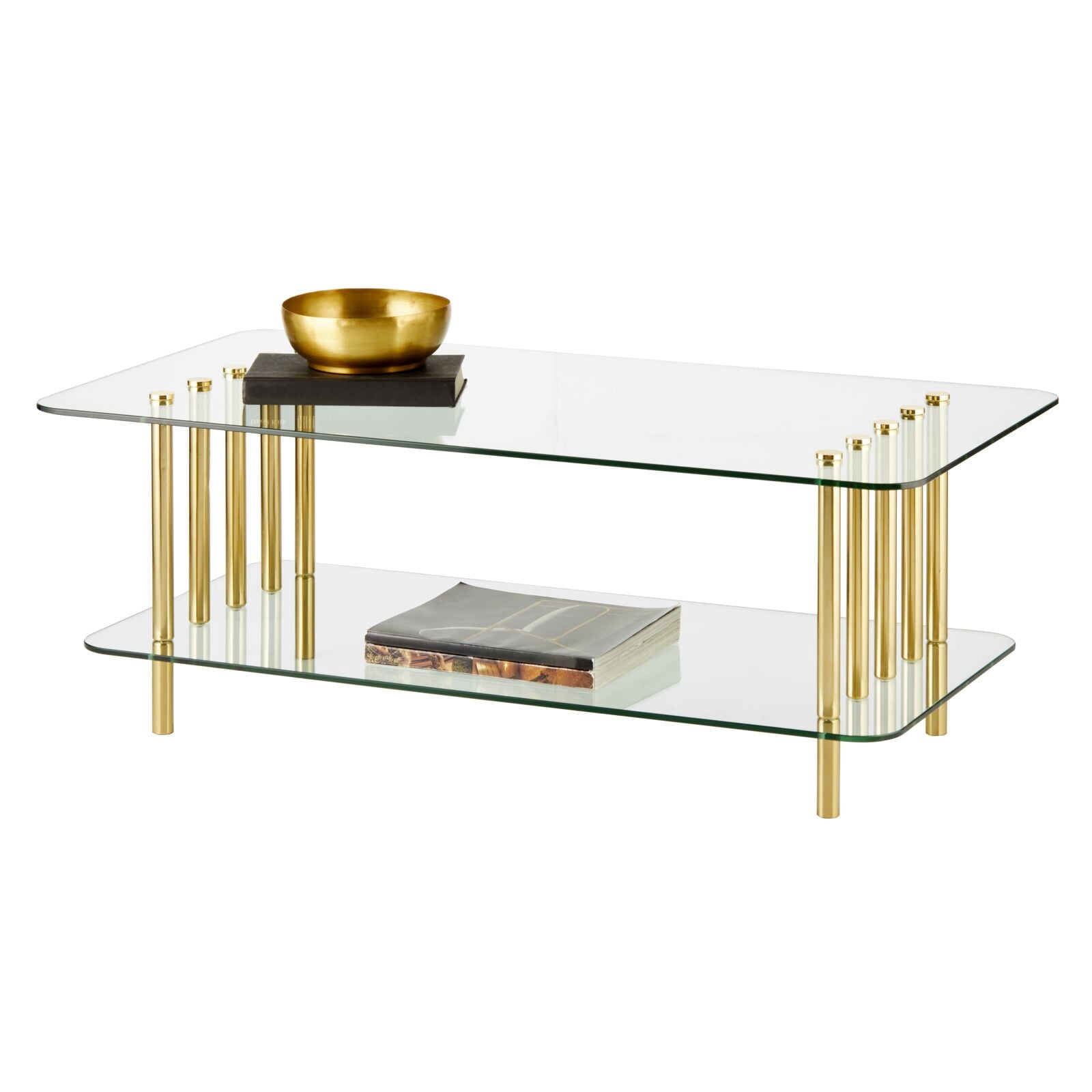 mDesign Long Glass Coffee Table