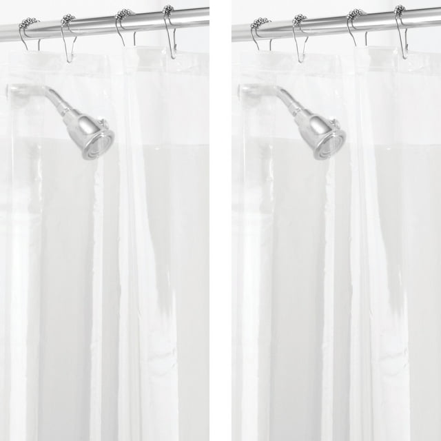 "mDesign Clear PEVA Shower Curtain Liner, 72"" x 72"", Waterproof