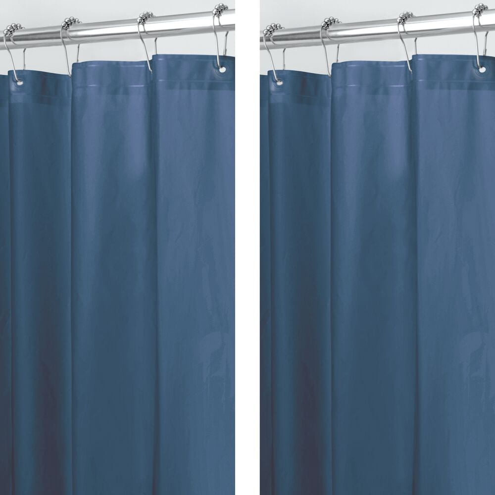 mDesign Long PEVA 72" x 72" Waterproof Shower Curtain Liner, 2 Pack ...