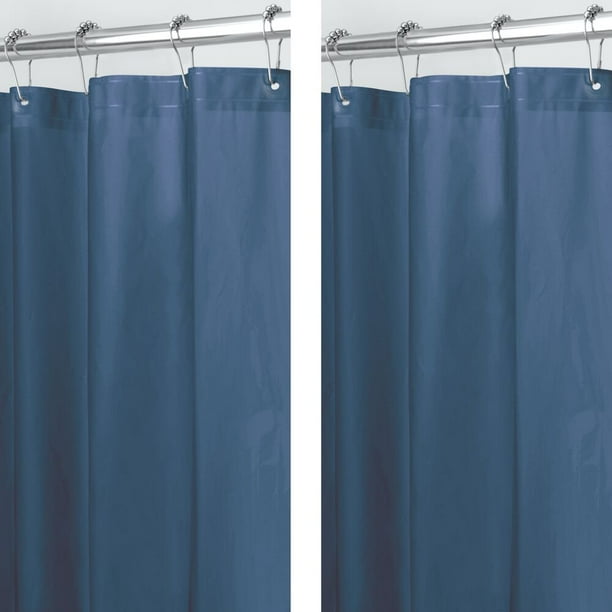 mDesign Long PEVA 72" x 72" Waterproof Shower Curtain Liner, 2 Pack