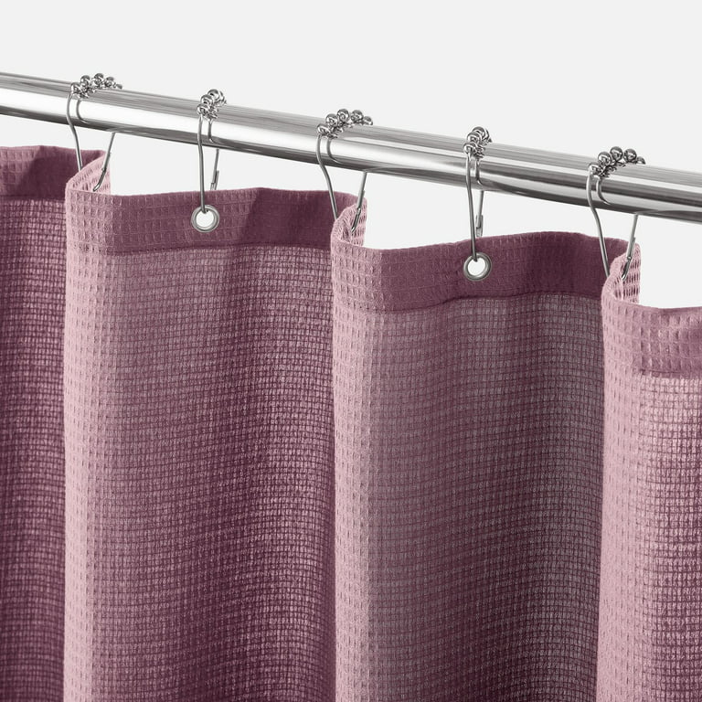 Mdesign Long Waffle Knit Shower Curtain For Bathroom 72 X Plum Purple Com