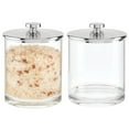 thumbnail image 1 of mDesign Medium Round Acrylic Apothecary Canister Jars - 2 Pack - Clear/Chrome, 1 of 8
