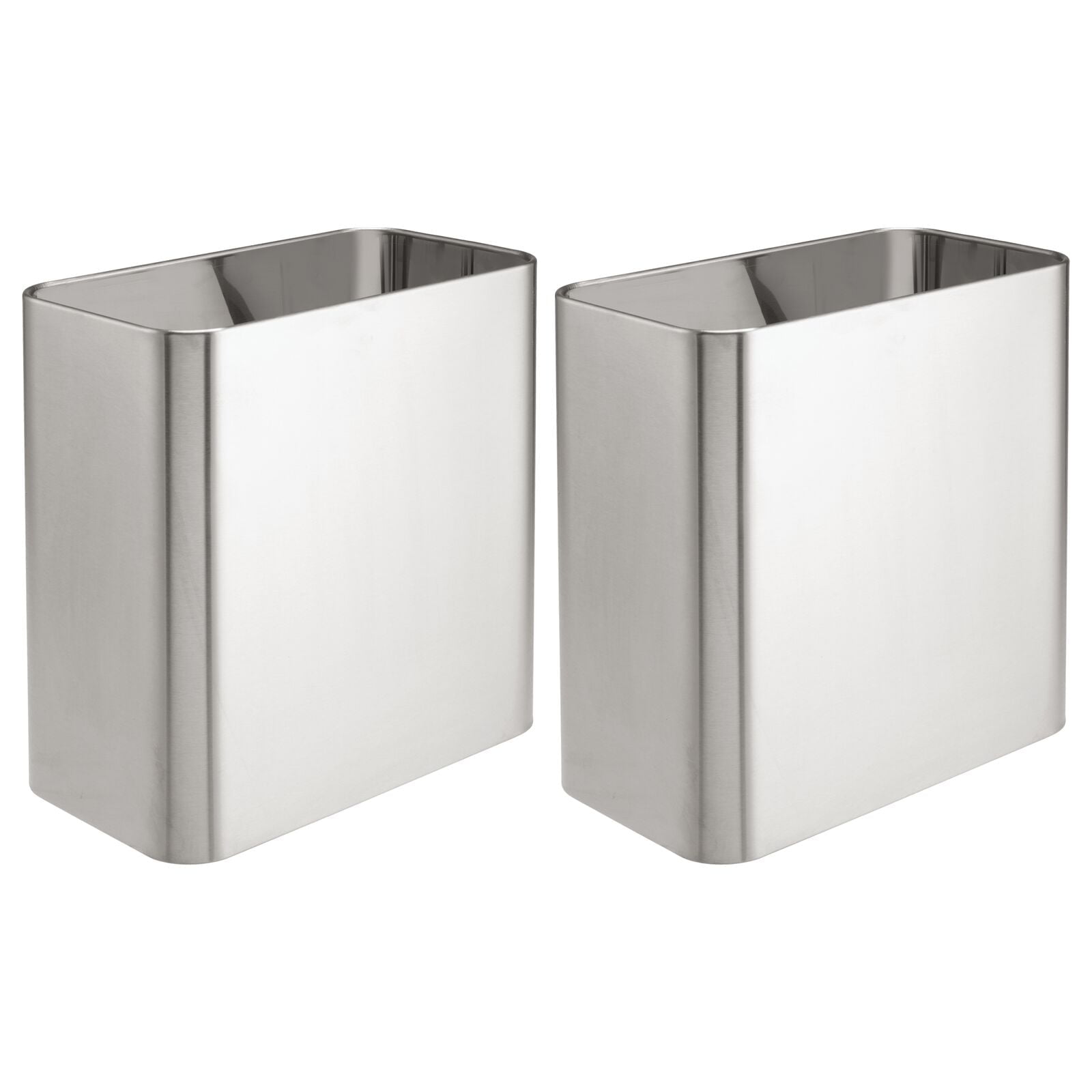mDesign Metal 2.4 Gal. Bathroom Trashcan Wastebasket Bin, 2 Pack