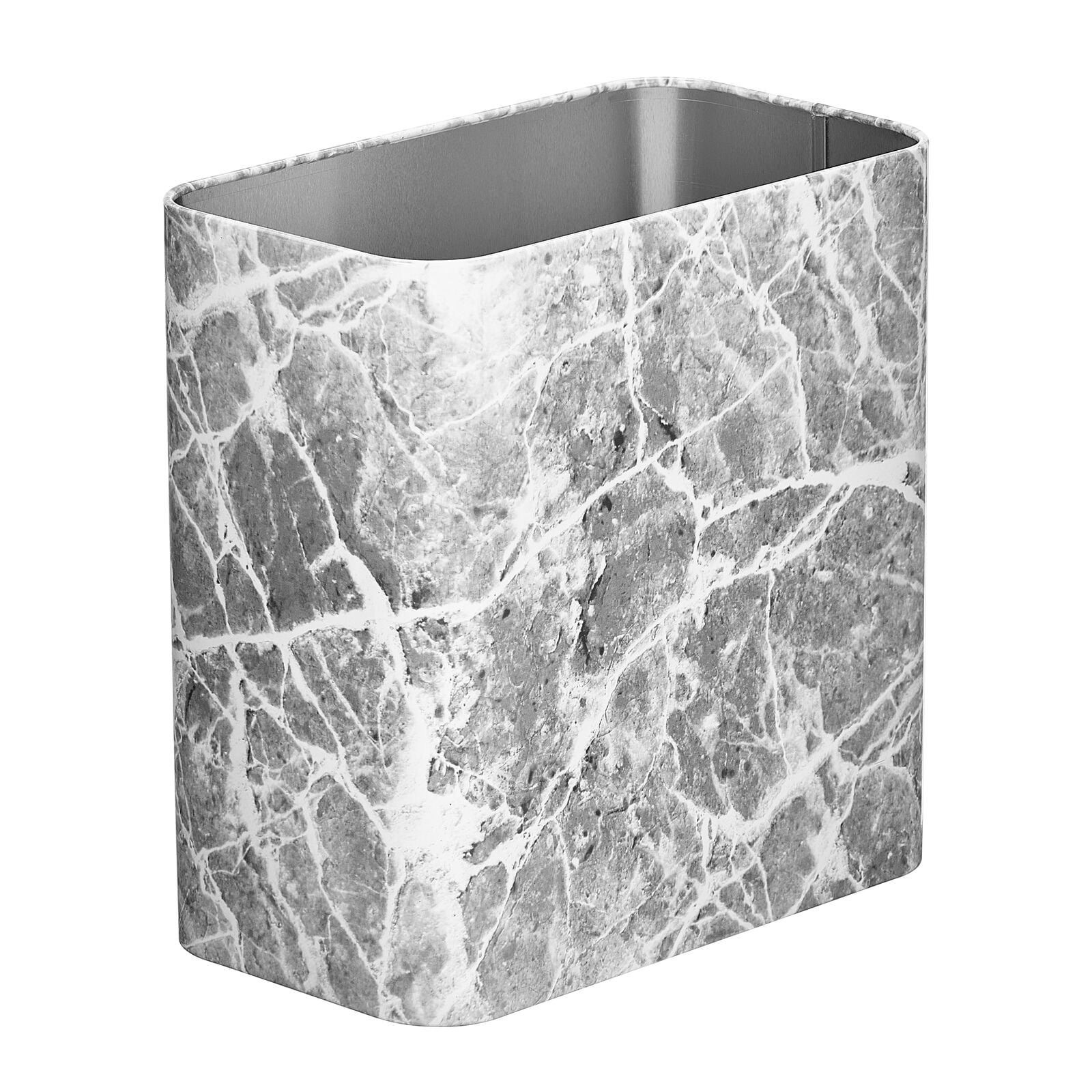 mDesign Metal 2.4 Gallon Bathroom Trashcan Wastebasket Garbage Bin ...