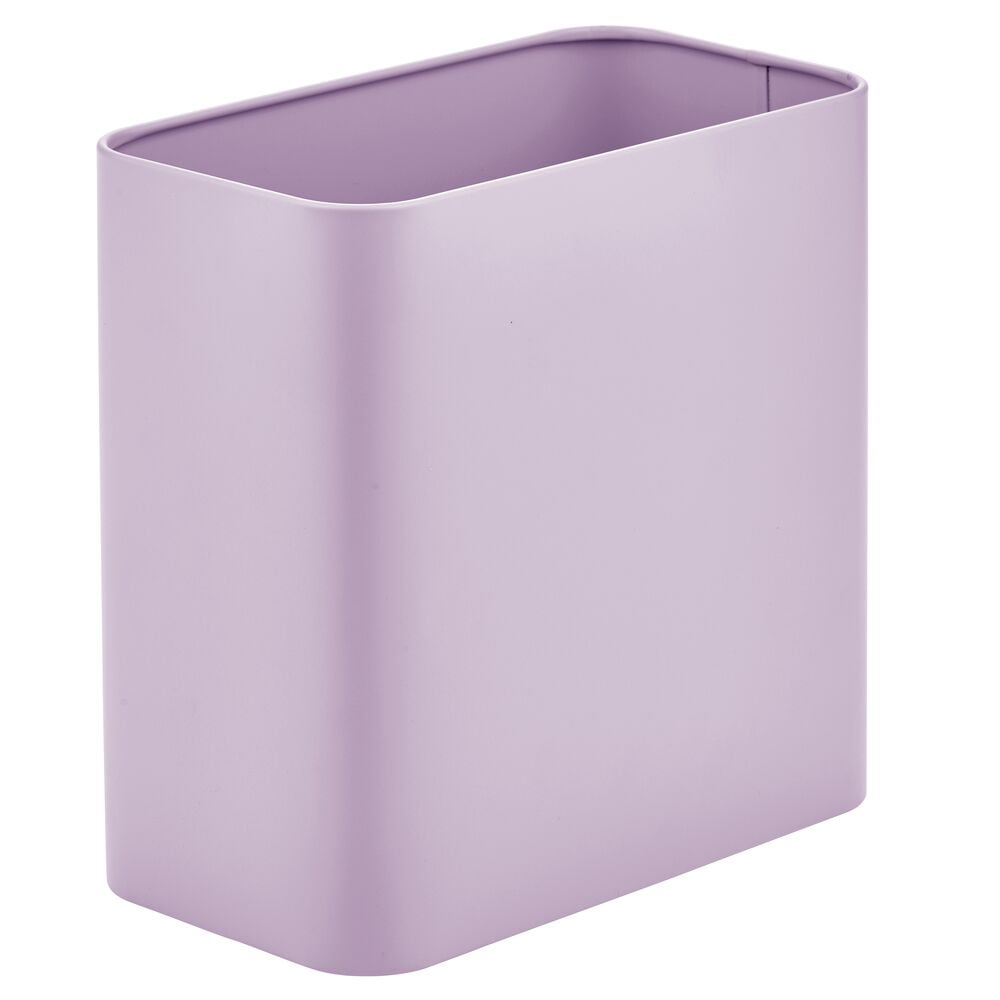 mDesign Metal 2.4 Gallon Bathroom Trashcan Wastebasket Garbage Bin, Light Purple - Walmart.com
