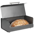 thumbnail image 1 of mDesign Metal Bread Box Bin with Hinged Lid - for Kitchen Countertop, Island and Pantry - Large Capacity Storage, Vintage-Inspired Design - Multi-Purpose Storage Container for Home - Charcoal Gray, 1 of 8
