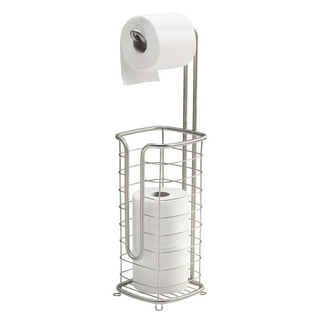 MetroDecor mDesign Decorative Metal Toilet Paper Holder Stand and Dispenser  for Bathroom and Powder Room - Holds