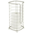thumbnail image 1 of mDesign Metal Free Standing Toilet Paper Stand, Holds 3 Rolls - Satin, 1 of 4