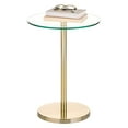 thumbnail image 1 of mDesign Metal/Glass Top Round Accent Side/End Drink Table Furniture, Soft Brass, 1 of 7