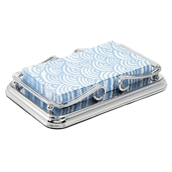 mDesign Metal Guest Disposable Paper Hand Towel Storage Tray - Chrome