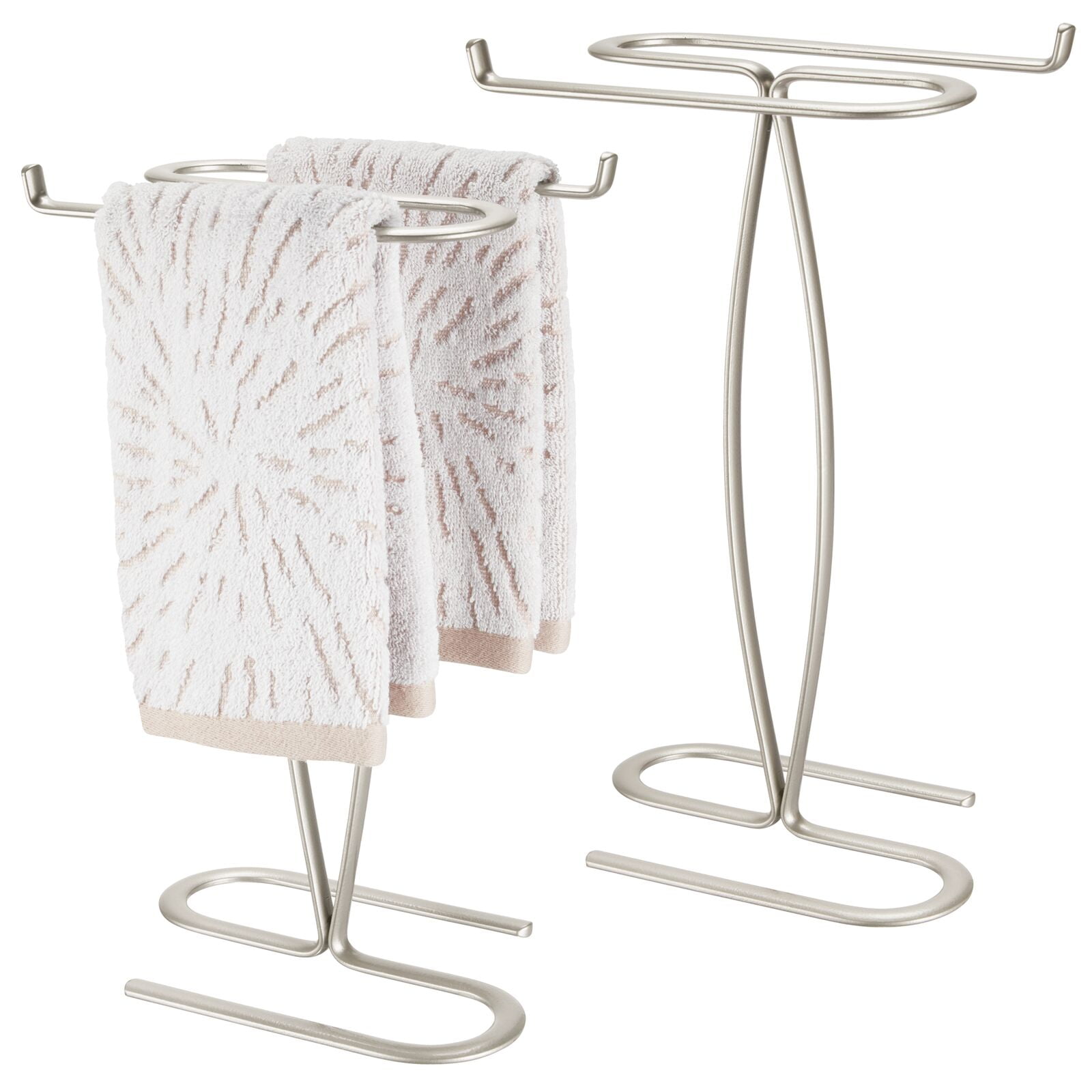 mDesign Metal Hand Towel Holder Stand for Bath Vanity Countertop, 2