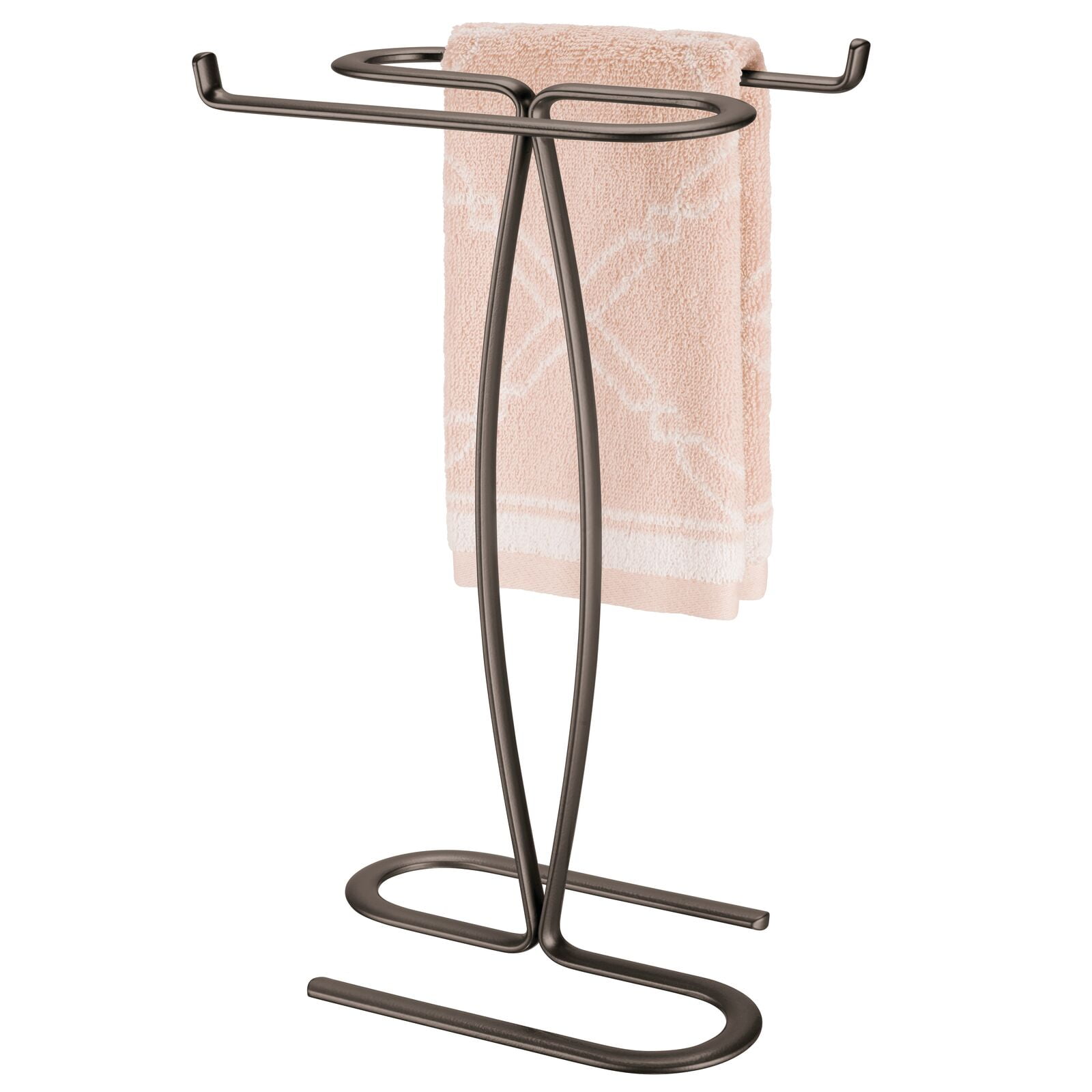 NearMoon Hand Towel Holder with Balanced Marble Base, 304 Stainless Steel Stand  Towel Ring L Shape Hand Towel Rack Free-Standing Towel B