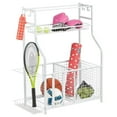 thumbnail image 1 of mDesign Metal Heavy Duty Garage Sports Storage Rack with Top Shelf - Matte White, 1 of 7