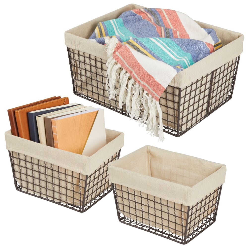  mDesign Woven Farmhouse Kitchen Pantry Food Storage Organizer Basket  Bin Box - Container Organization for Cabinets, Cupboards, Shelves,  Countertops - Store Potatoes, Onions, Fruit, 6 Pack, Brown Ombre: Home &  Kitchen