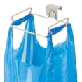 thumbnail image 1 of mDesign Metal Over Cabinet Door Trash, Recycled Shopping Bag Holder Rack - Satin, 1 of 6