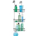 thumbnail image 1 of mDesign Metal Over Shower Door Caddy, Bathroom Storage Organizer - Black, 1 of 7