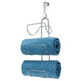 thumbnail image 1 of mDesign Metal Over Shower Door Towel Rack Storage Organizer, 3 Tiers - Chrome, 1 of 6
