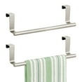 thumbnail image 1 of mDesign Metal Over the Door Towel Holder for Kitchen Cabinet - 2 Pack - Satin, 1 of 6