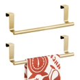 mDesign Metal Over the Door Towel Holder for Kitchen 2 Pack