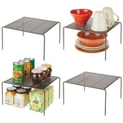 mDesign Metal Square Kitchen Organizer Storage Shelves, 4 Pack - Bronze