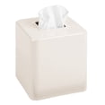 thumbnail image 1 of mDesign Metal Square Modern Tissue Box Cover Holder for Bathroom - Cream, 1 of 4