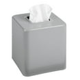 mDesign Metal Square Modern Tissue Box Cover Holder for Bathroom Gray