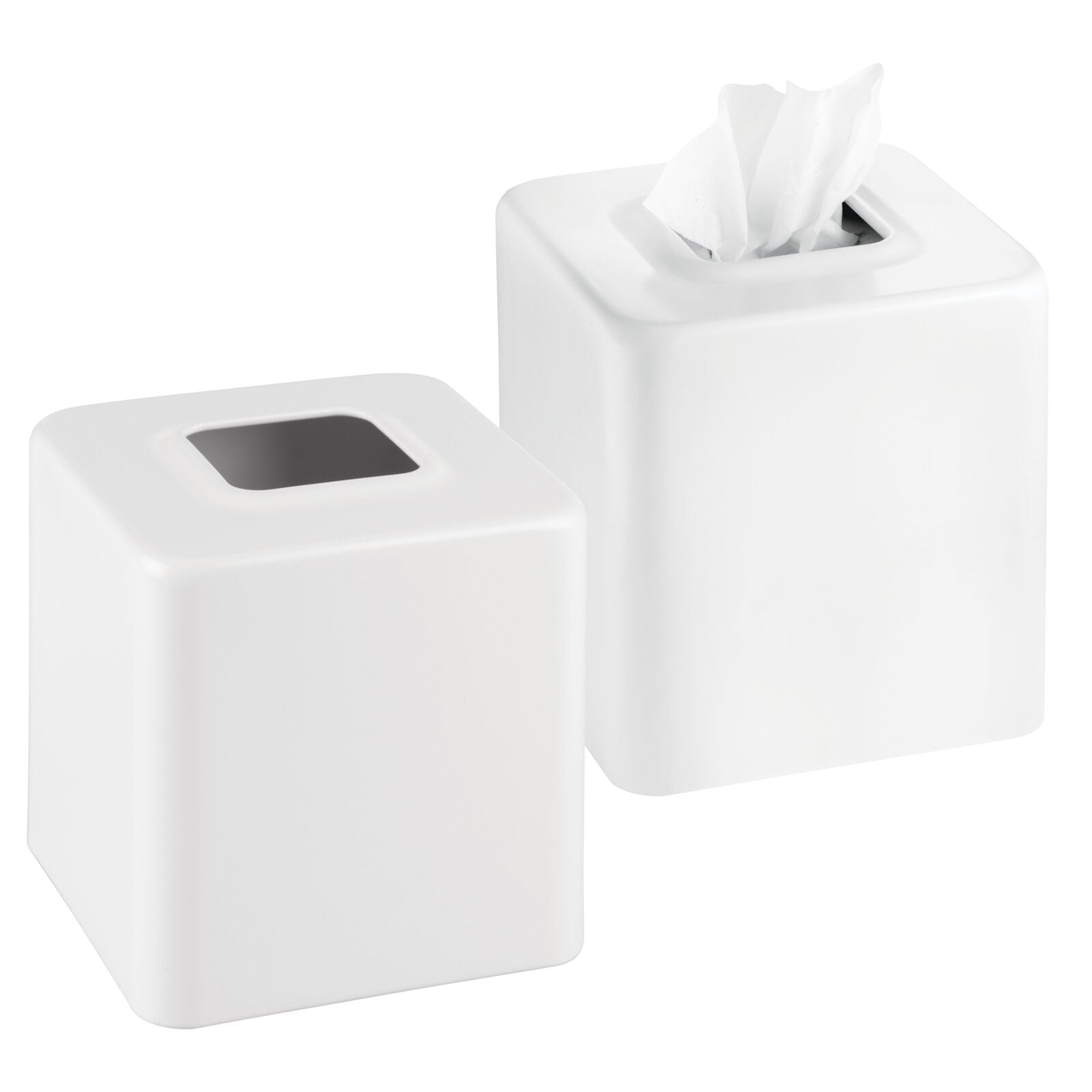 mDesign Metal Square Modern Tissue Box Cover Holder for Bathroom