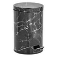 thumbnail image 1 of mDesign Metal/Steel 3.2 Gallon/12L Round Step Trash Can with Lid - Black Marble, 1 of 8