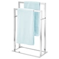 thumbnail image 1 of mDesign Metal Tall 2-Tier Free-standing Bathroom Towel Rack - Chrome, 1 of 6