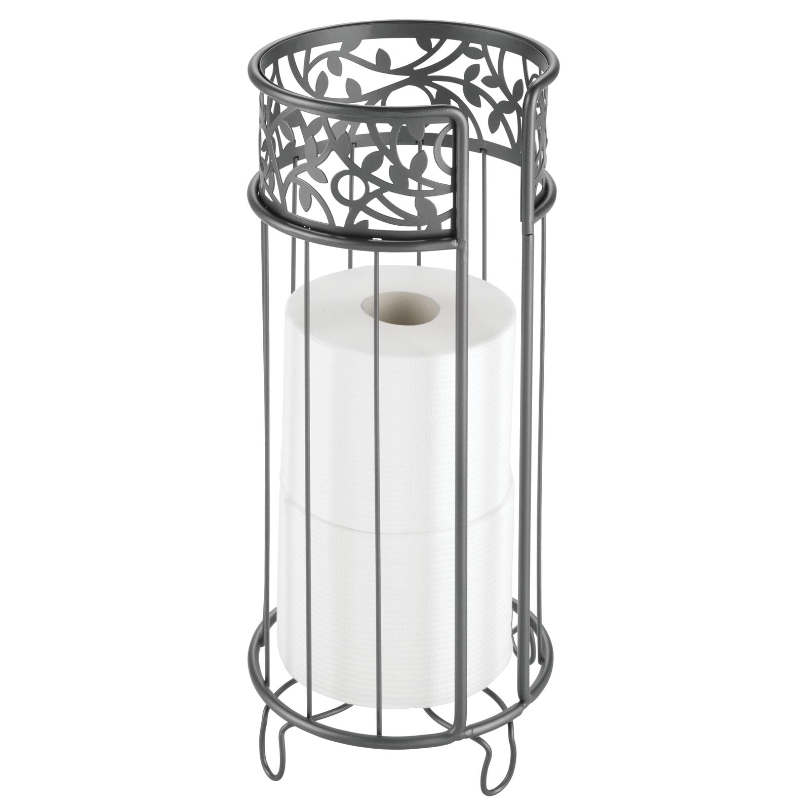 mDesign Metal Toilet Paper Holder Stand Storage for 3 Rolls